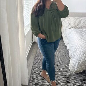 Loft | Petite Destructed Hem High Rise Skinny Jeans Authentic Vintage Mid Wash